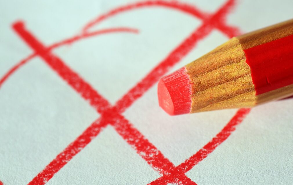 Red pencil for "eliminate fillers" blog entry