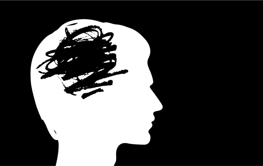 Image of a man's head with a scribble intended to illustrate poor thought leadership